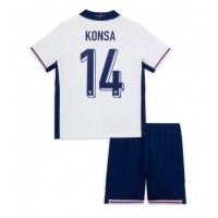 Camisa de Futebol Inglaterra Ezri Konsa #14 Equipamento Principal Infantil Europeu 2024 Manga Curta (+ Calças curtas)